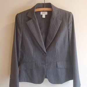 Talbots Stretch Blazer Dark Grey Pinstripe size 4P